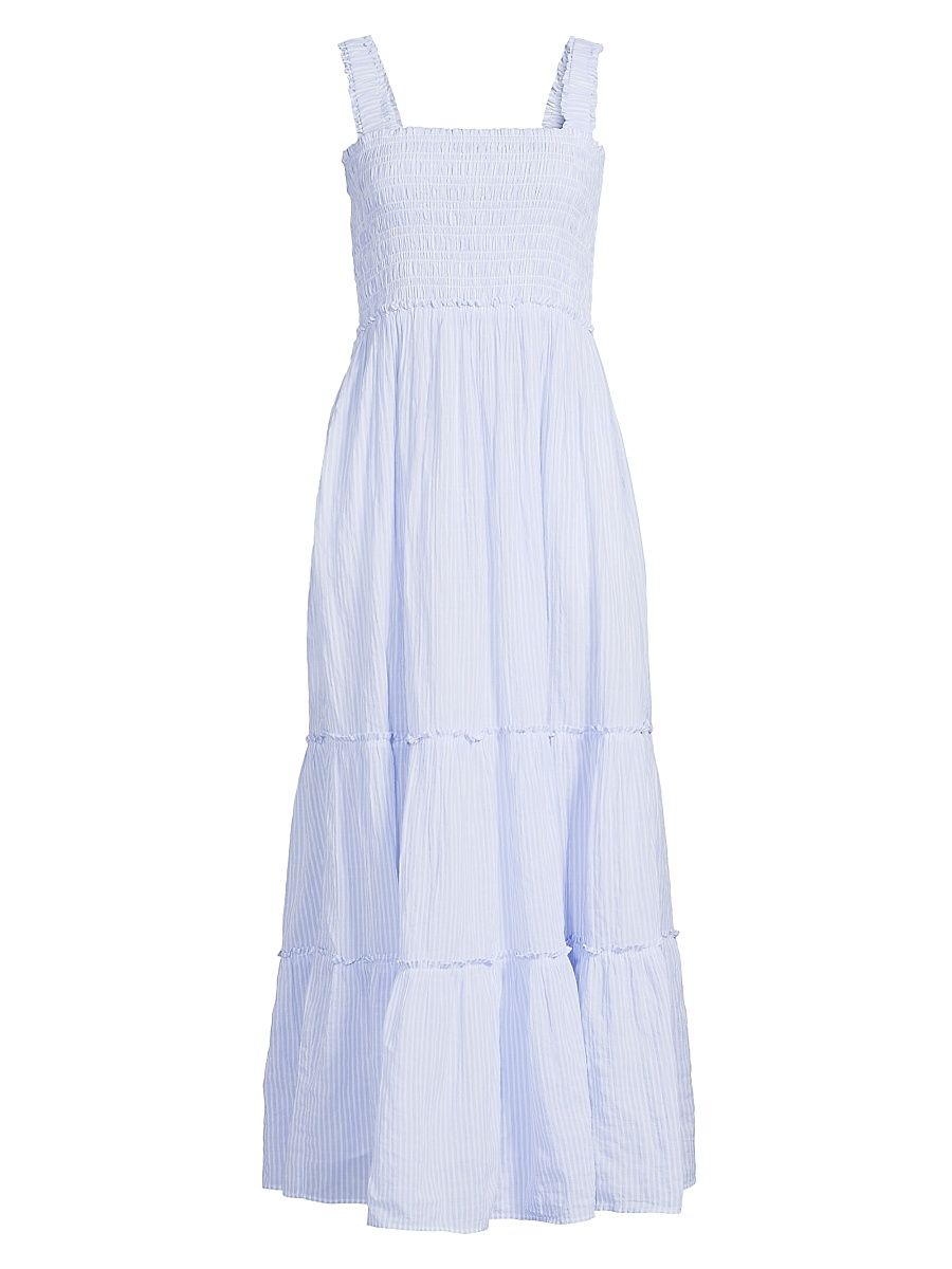 Women's Hadly Smocked Maxi Dress - Jacaranda Blue - Size XL