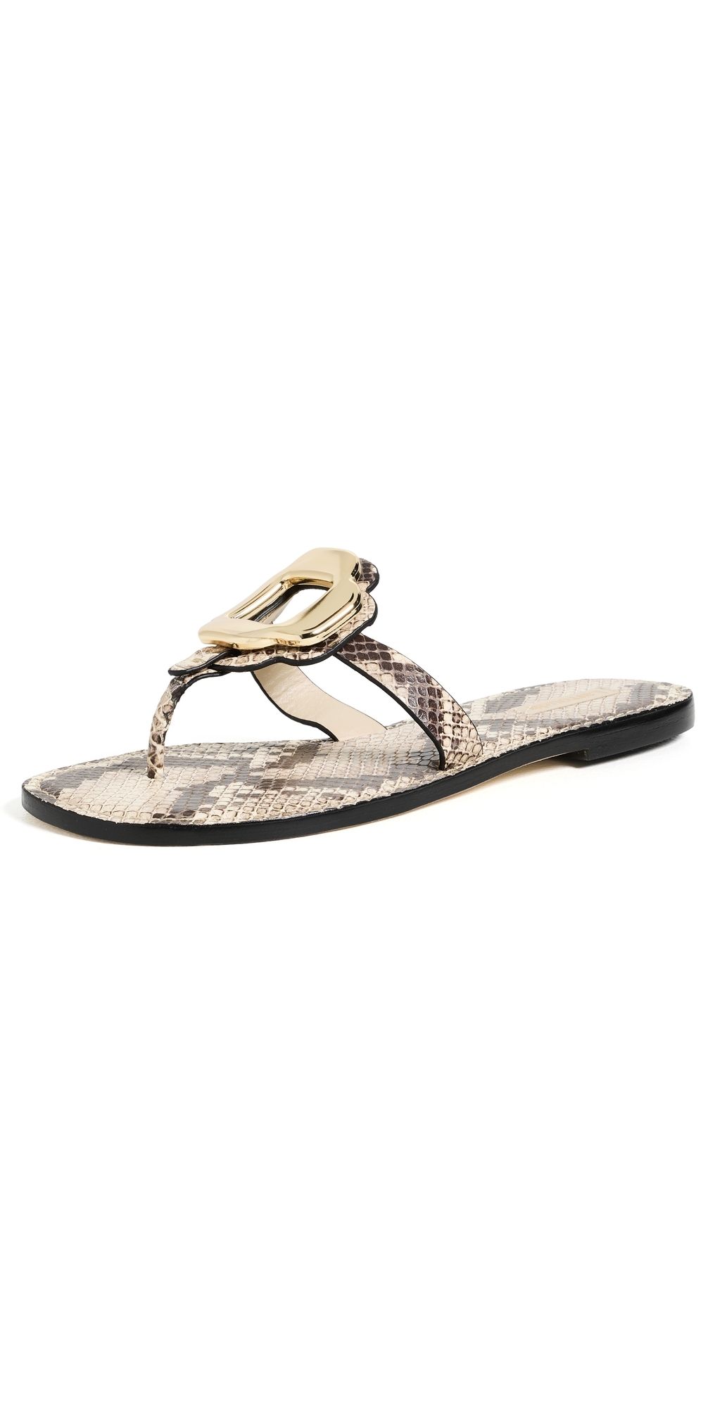 Larroudé Margherita Thong Sandals Neutral Snake 7