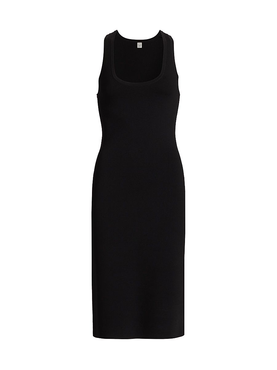 Women's Jersey-Knit Scoopneck Midi-Dress - Black - Size XL