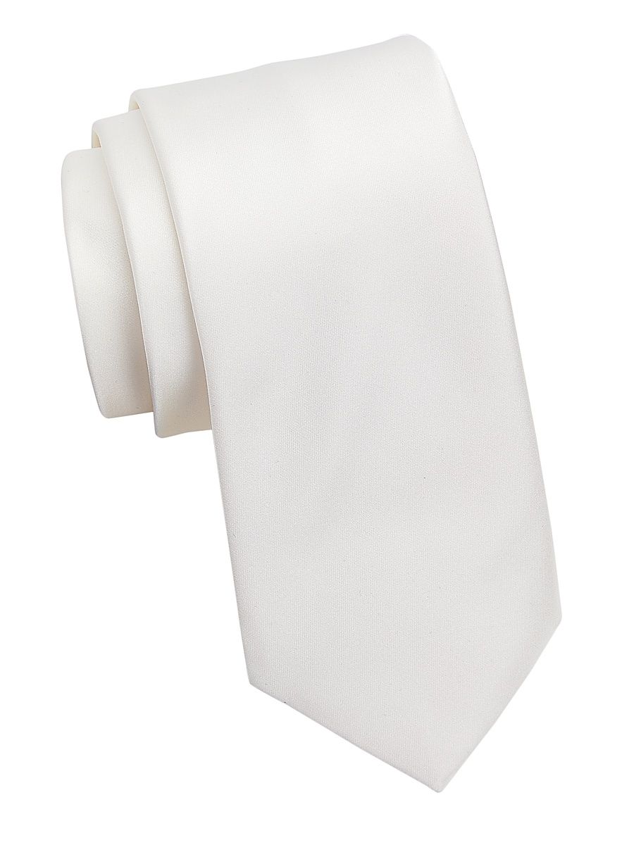Men's Silk Neck Tie - White
