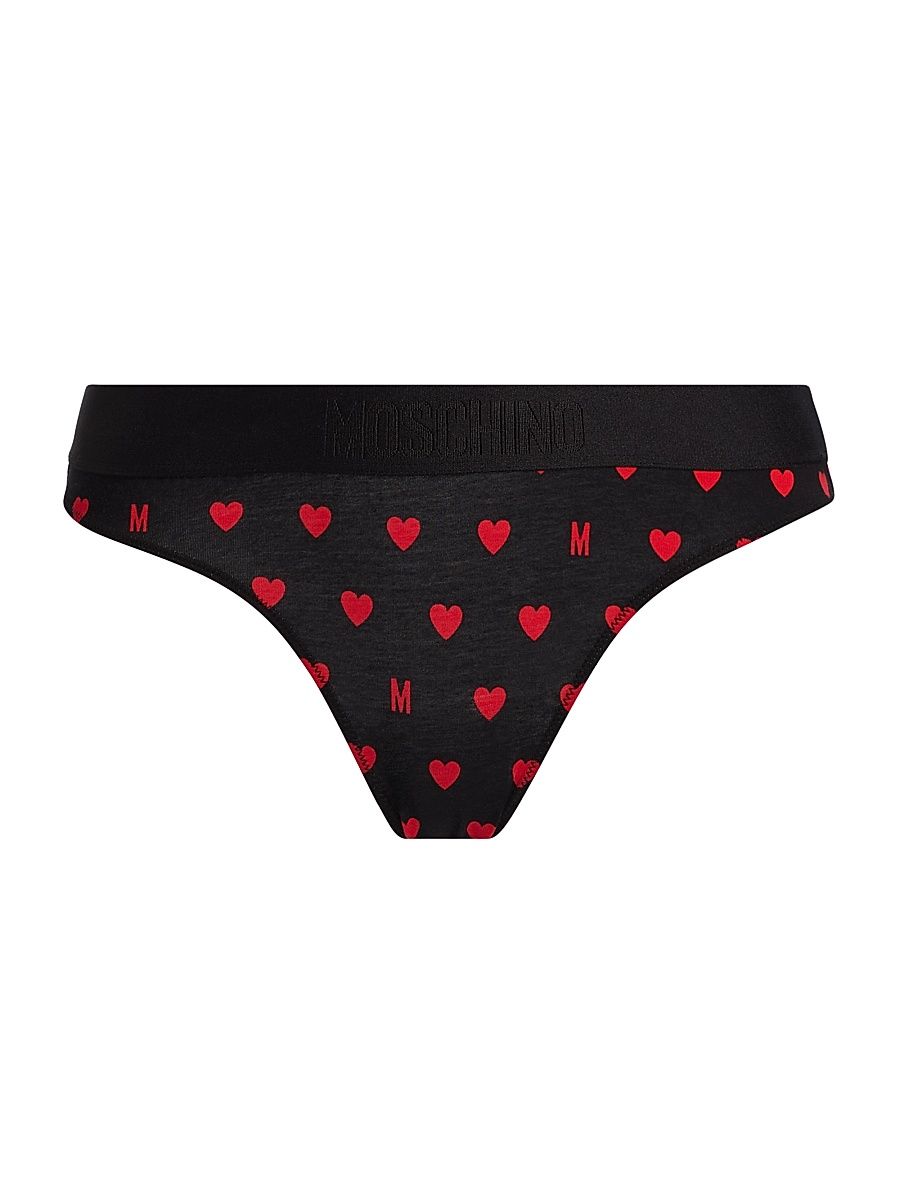Women's Moschino Intimo Donna 2-Pack M Hearts Brief Set - Multi Black - Size Large