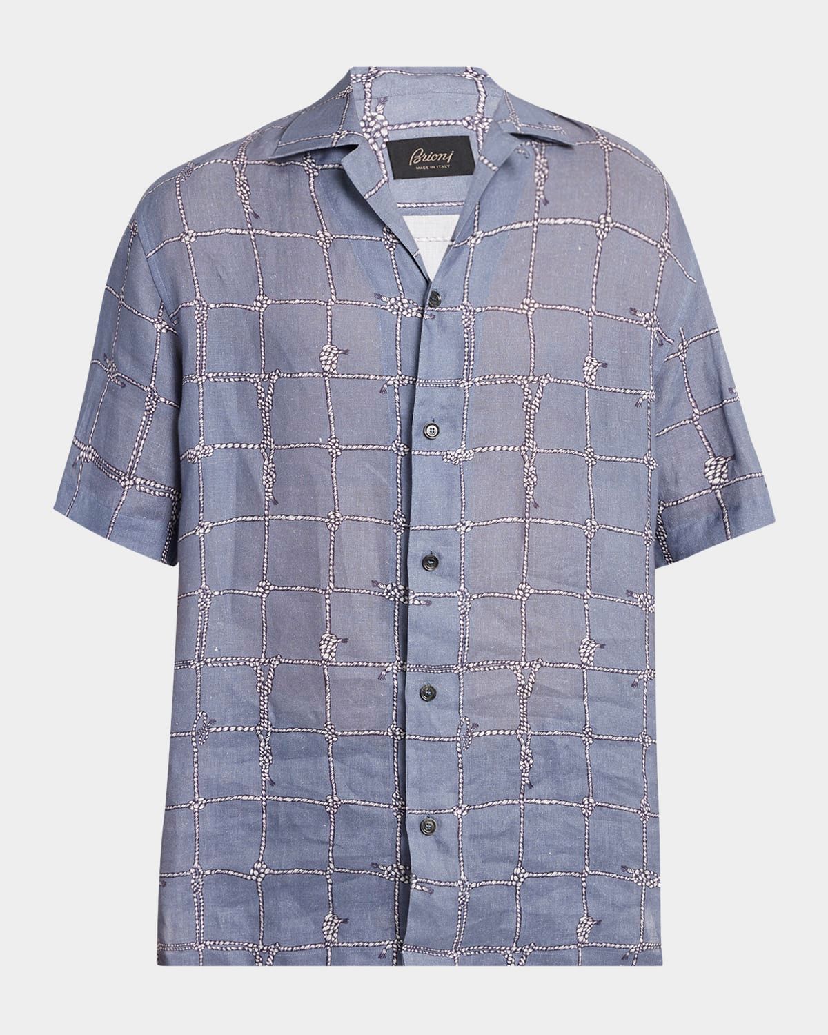 Men & apos;s Nautical Linen Camp Shirt