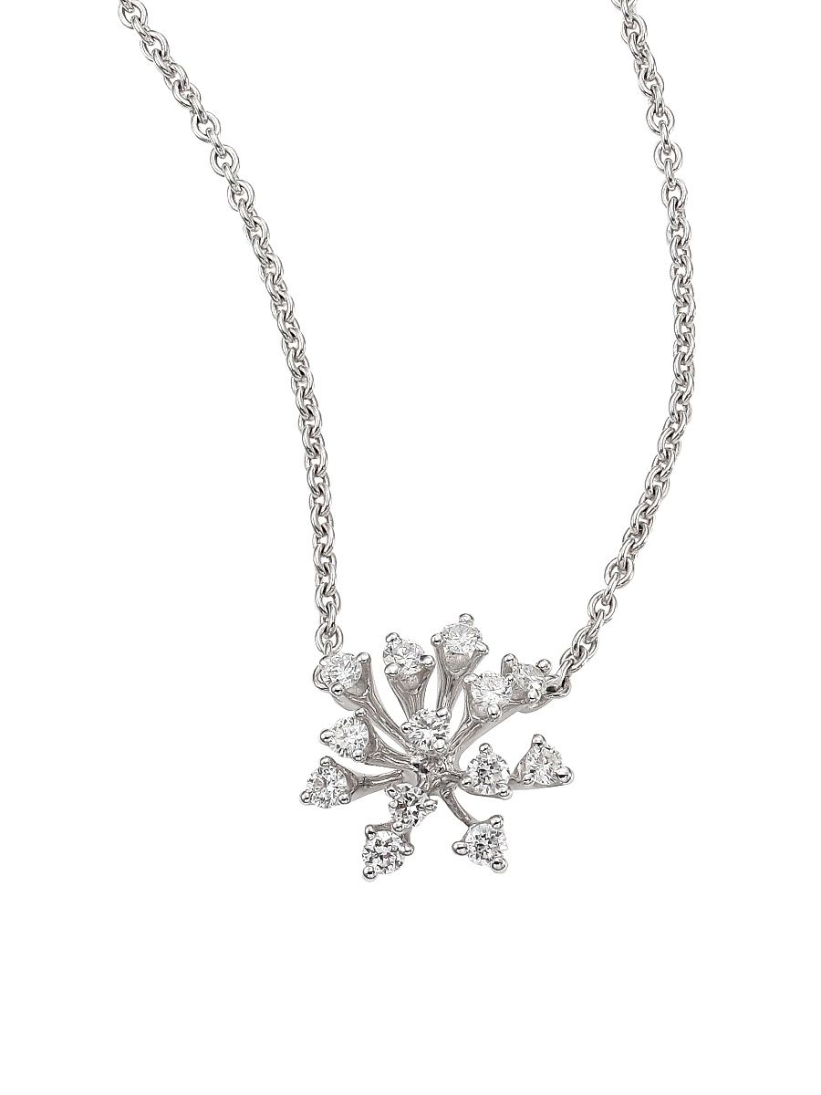 Women's Luminus 18K White Gold & Diamond Pendant Necklace - White Gold