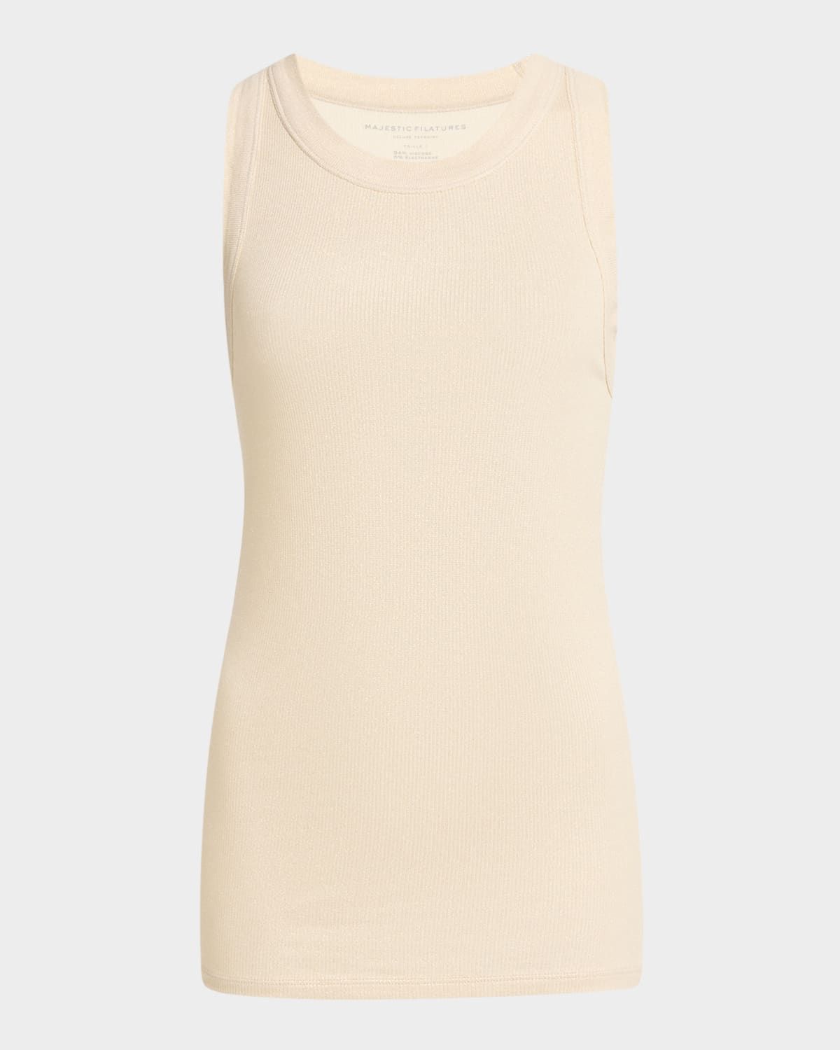 Soft Touch Shimmer Baby Rib Crewneck Tank