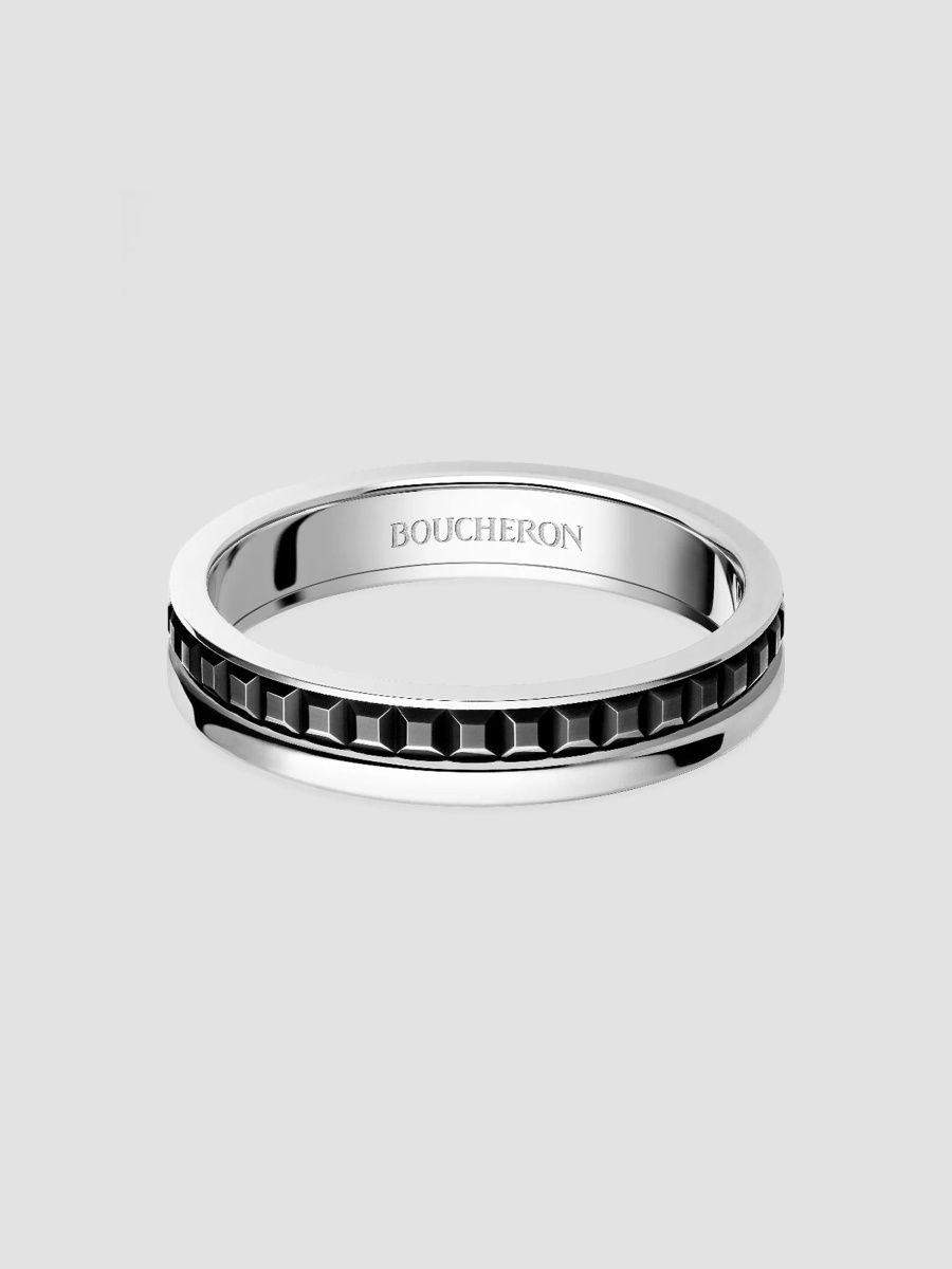 Boucheron Women's Quatre 18K White Gold & Black PVD Wedding Band - White Gold - Size 6.25