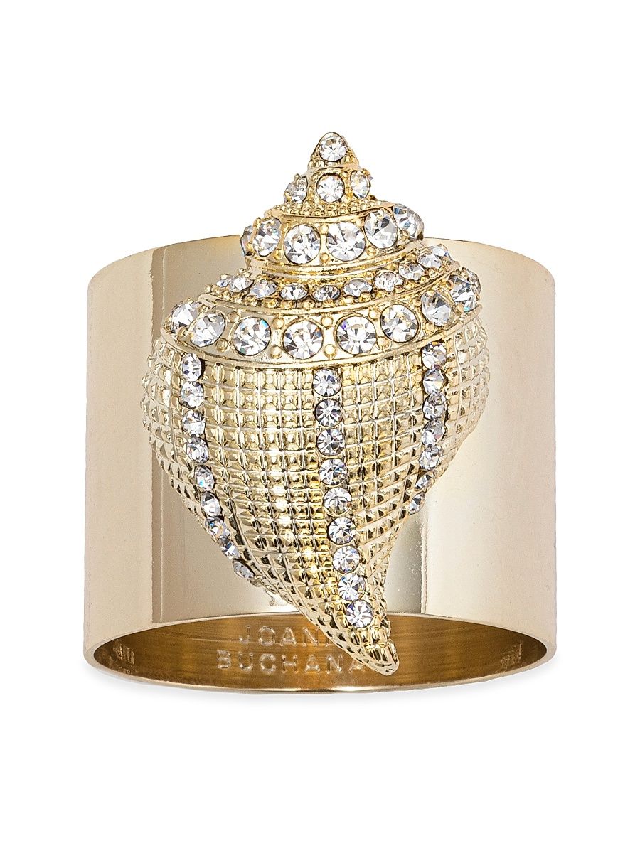 Shell Napkin Ring 2-Piece Set - Gold