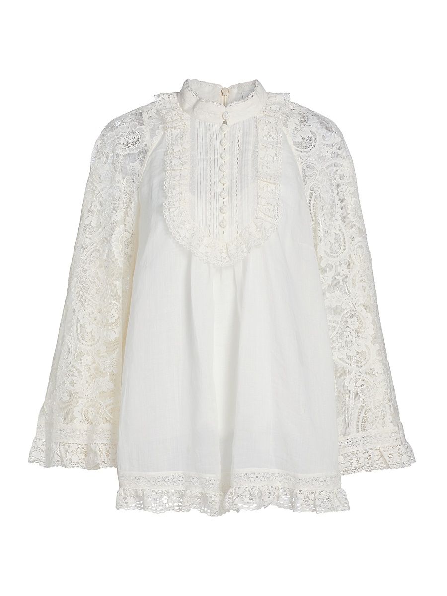 Women's Ascension Lace Yoke Tunic - Cream - Size 2