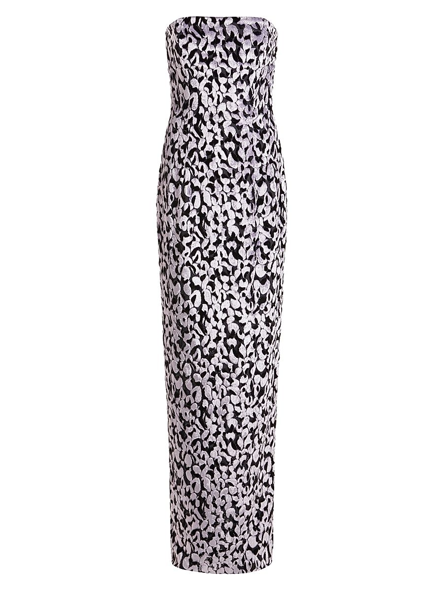 Women's Minelli Embroidered Column Gown - Lilla - Size 12