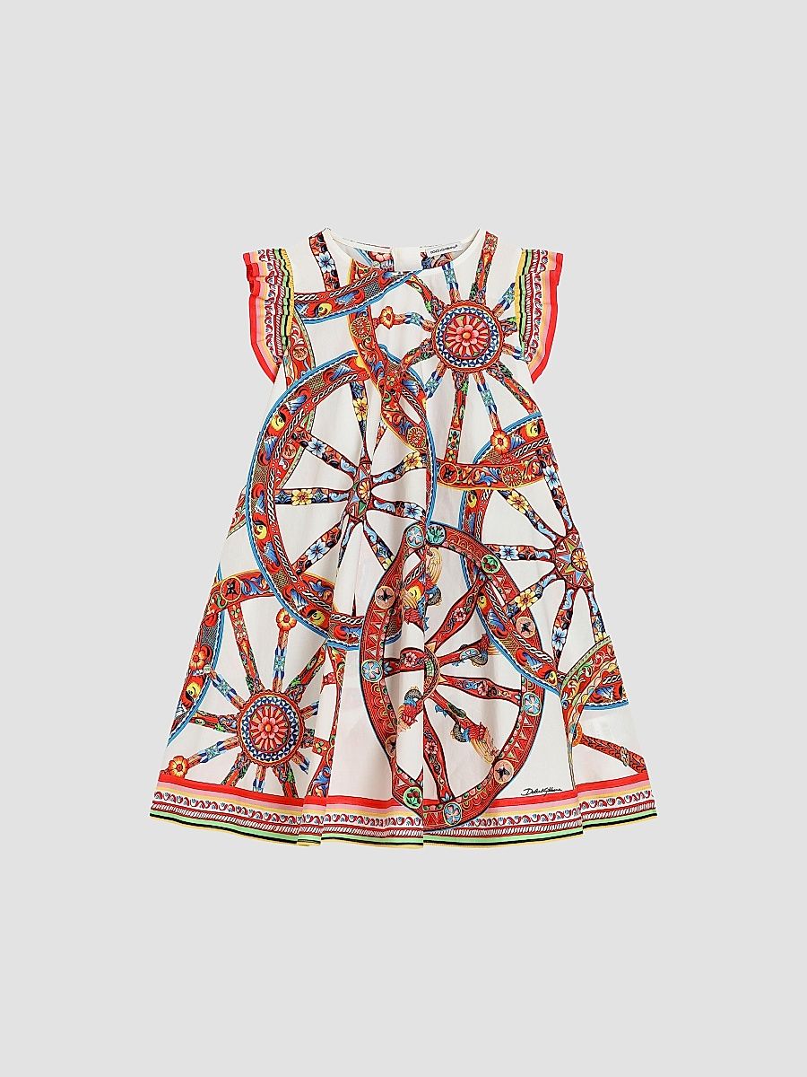 Little Girl's &Girl's Printed Flutter Sleeve Dress - Carretto - Size 14