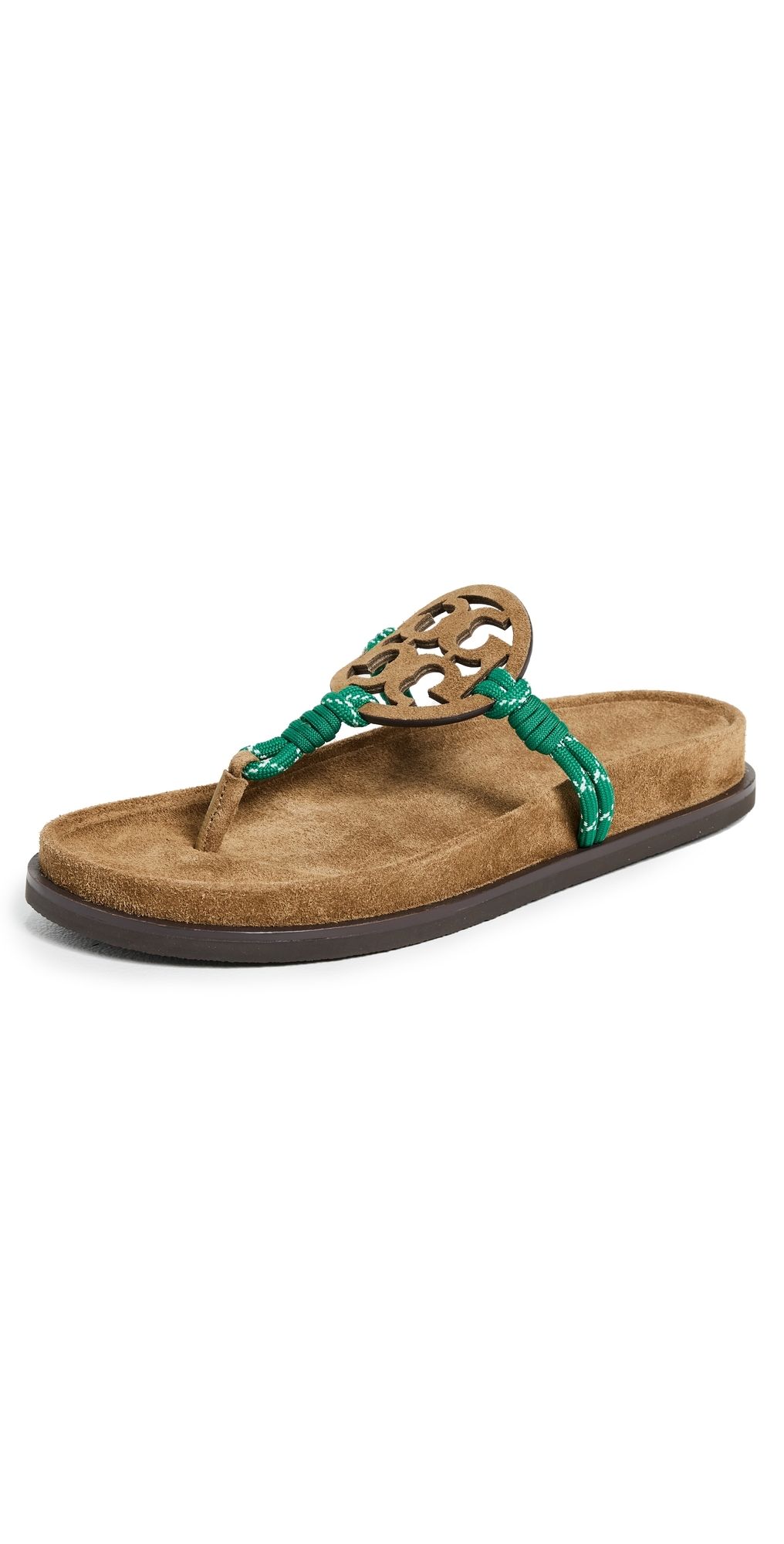 Tory Burch Miller Rope Cloud Sandals Alce/Green Multi 6.5