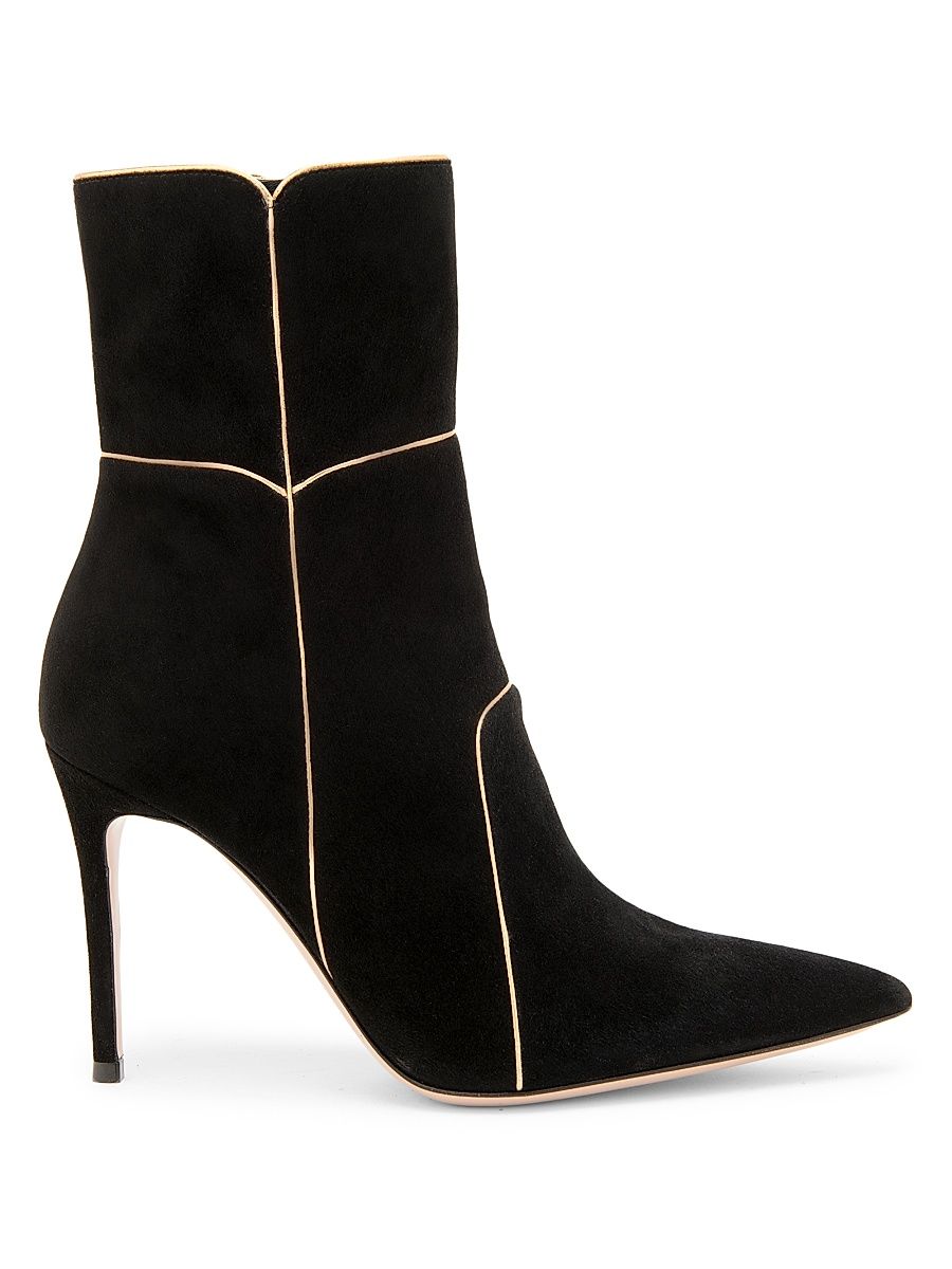Women's 95MM Suede Ankle Boots - Black Mekong - Size 11
