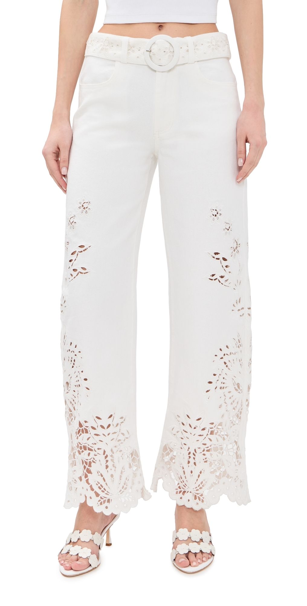 FARM Rio Boho Beauty Richielieu Pants Off-White 27