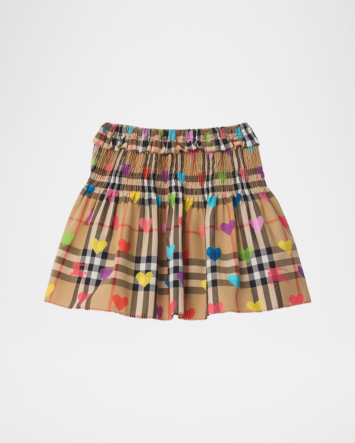 Girl & apos;s Heart Check Cotton Mini Skirt, Size 4-14