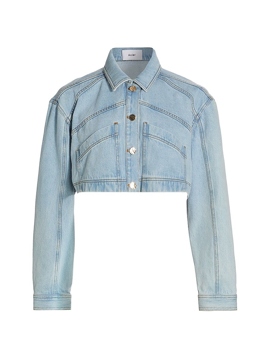 Women's Amesbury Denim Crop Jacket - Mid Wash - Size 2