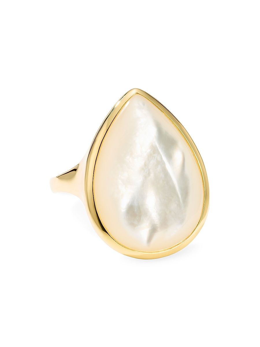 Women's Polished Rock Candy 18K Yellow Gold & Mother-Of-Pearl Medium Teardrop Ring - Yellow Gold - Size 7