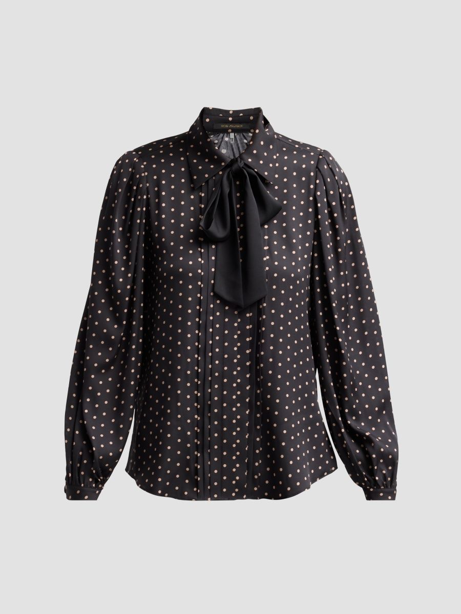 Kobi Halperin Women's Julian Polka Dot Silk-Blend Blouse - Black Multi - Size XS