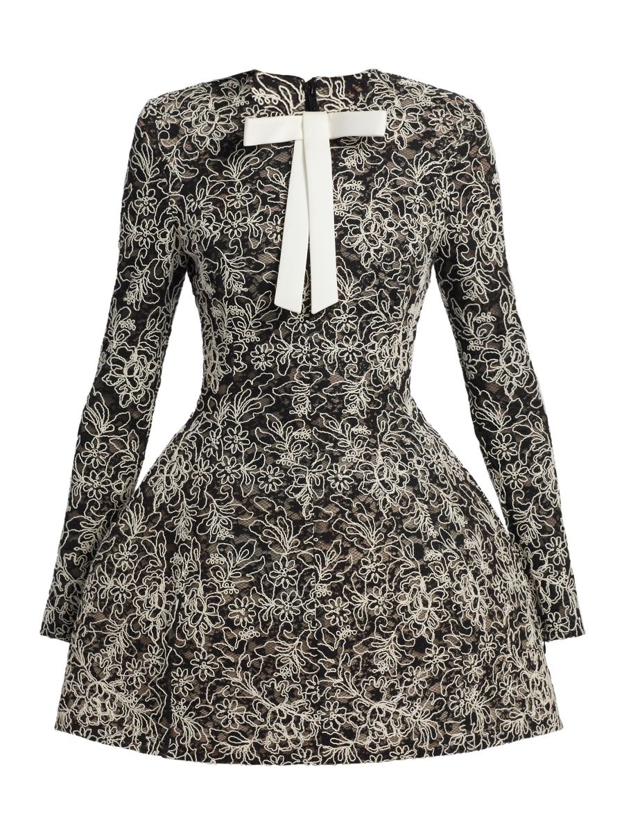Bronx Banco Women's Courtney Floral Embroidered Minidress - Black Multi - Size Large
