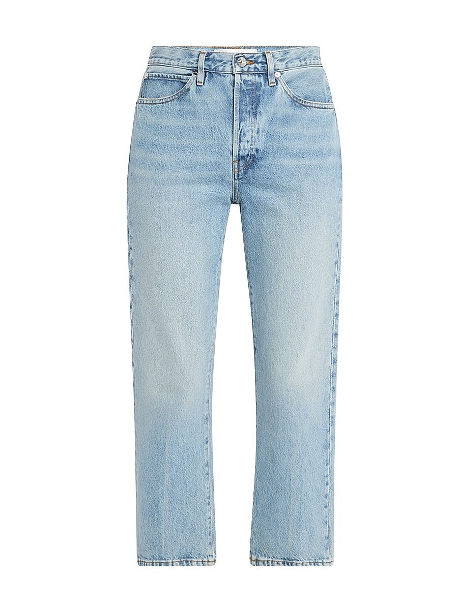 Women's The Vertical Crop High-Rise Straight-Leg Jeans - Medium Blue - Size 31