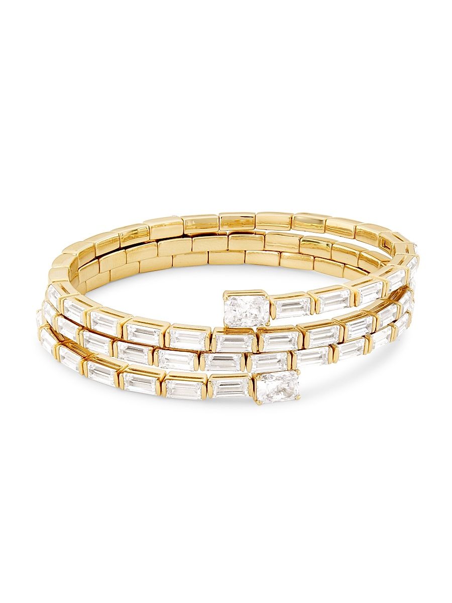 Women's Naomi 18K-Gold-Plated & Cubic Zirconia Wrap Bracelet - Gold Crystal