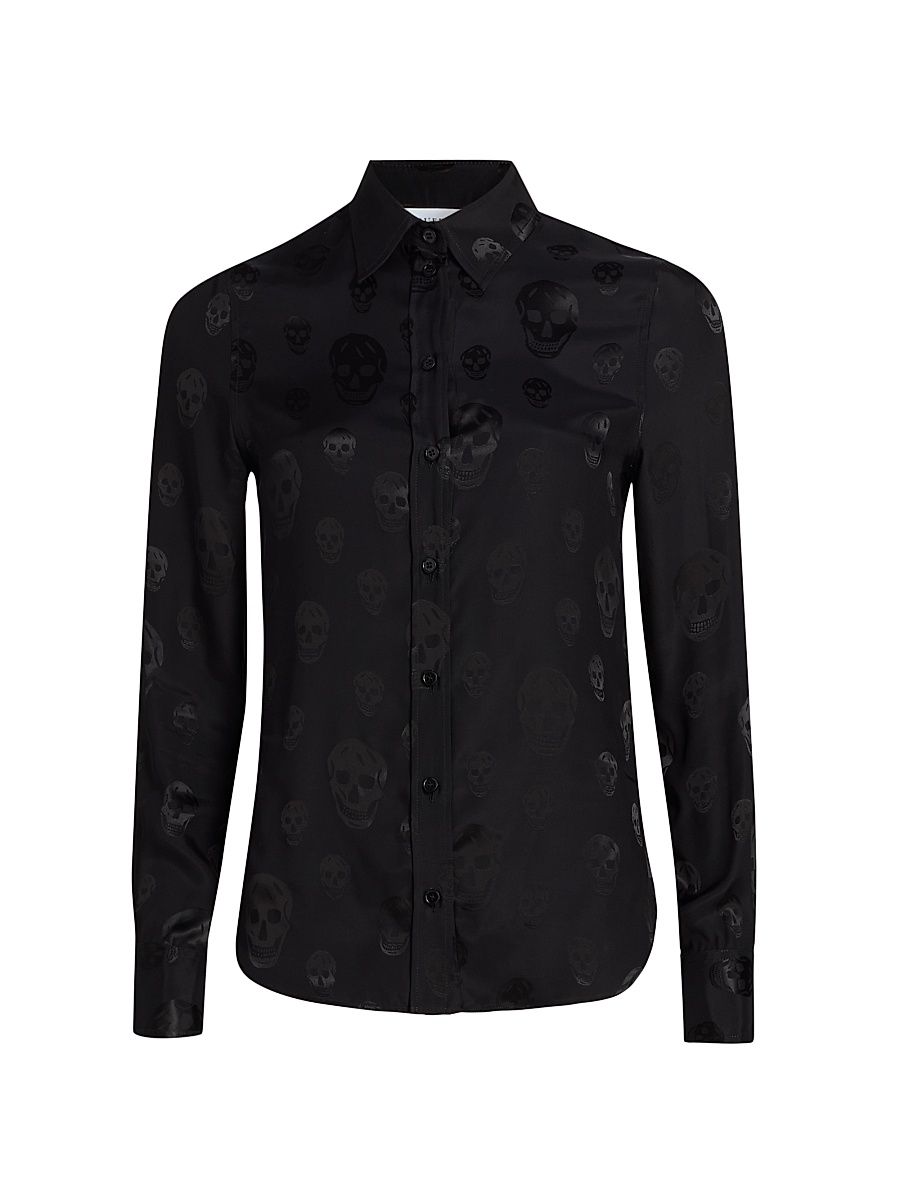 Women's Skull Slim-Fit Shirt - Black - Size 2