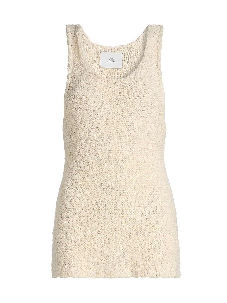 Women's Ella Bouclé Knit Tank - Ivory - Size Large