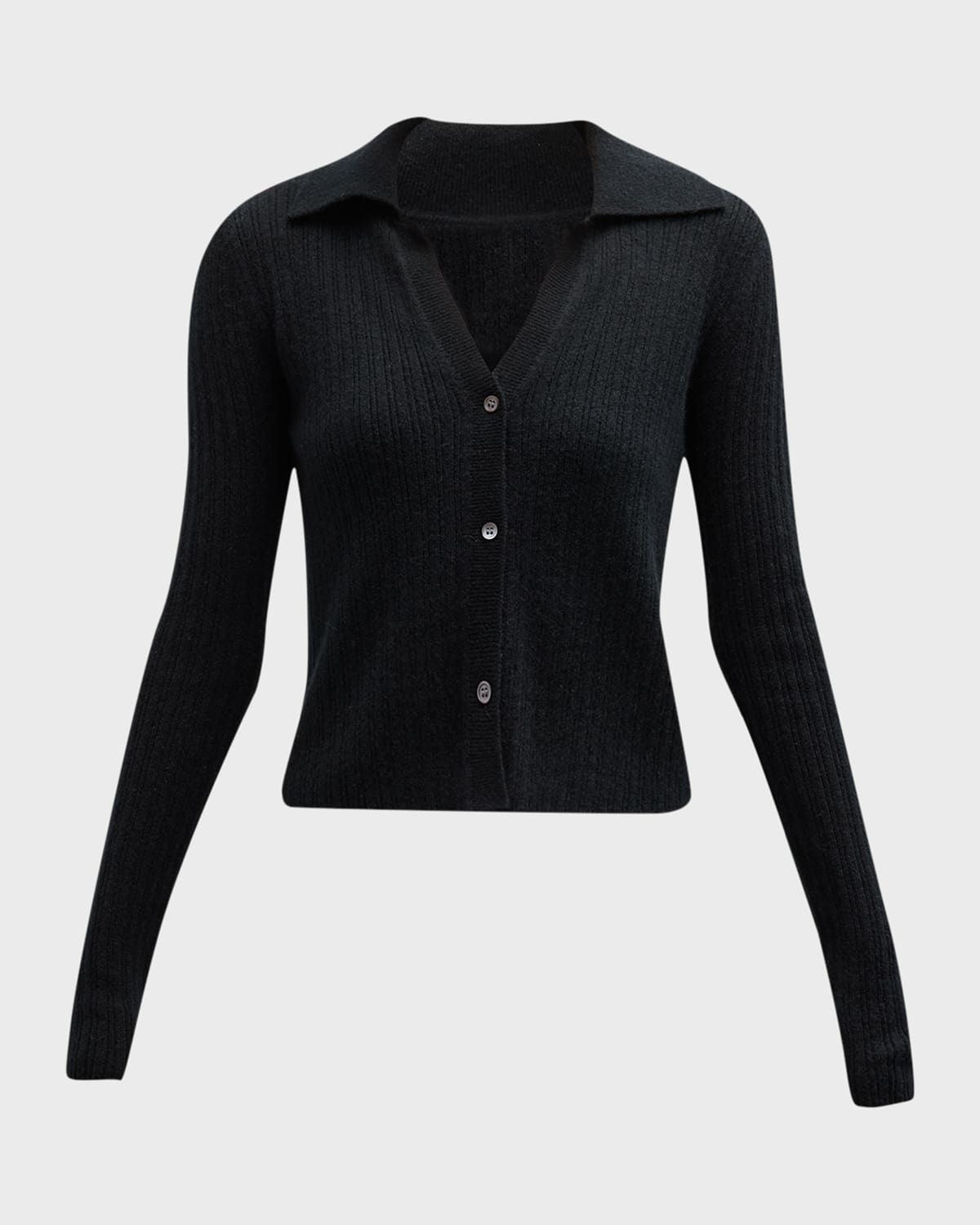 Cashmere Cropped Button-Down Cardigan