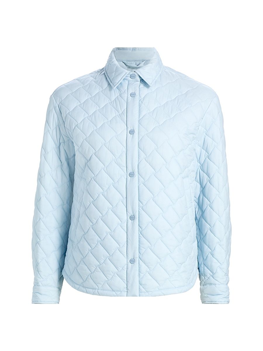 Women's Ecoage Diamond Quilted Shirt Jacket - Light Blue - Size 12