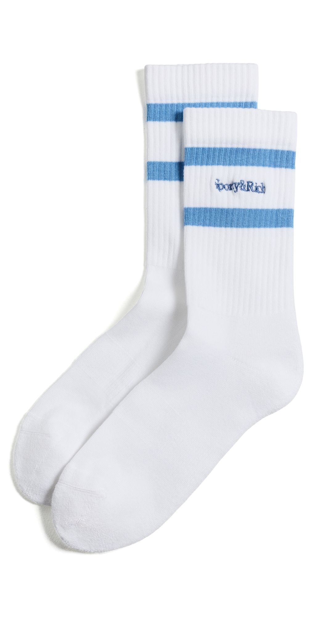 Sporty & Rich Serif Logo Socks White/Softee Natural One Size