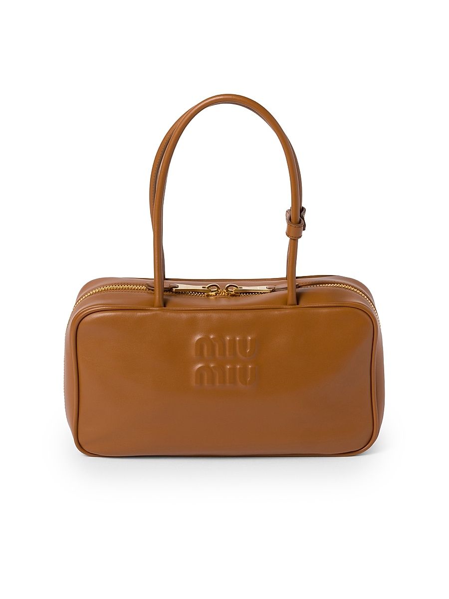 Women's Beau Leather Top-Handle Bag - Brown