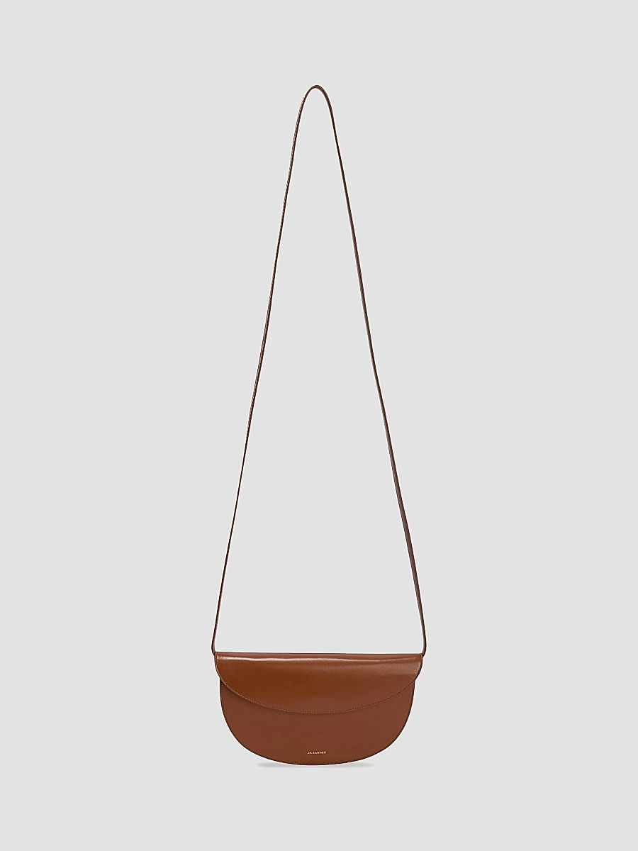Jil Sander Women's Curve Leather Crossbody Bag - Tan