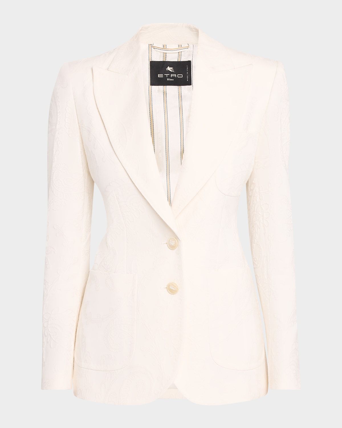 Paisley Jacquard Single-Breasted Jacket