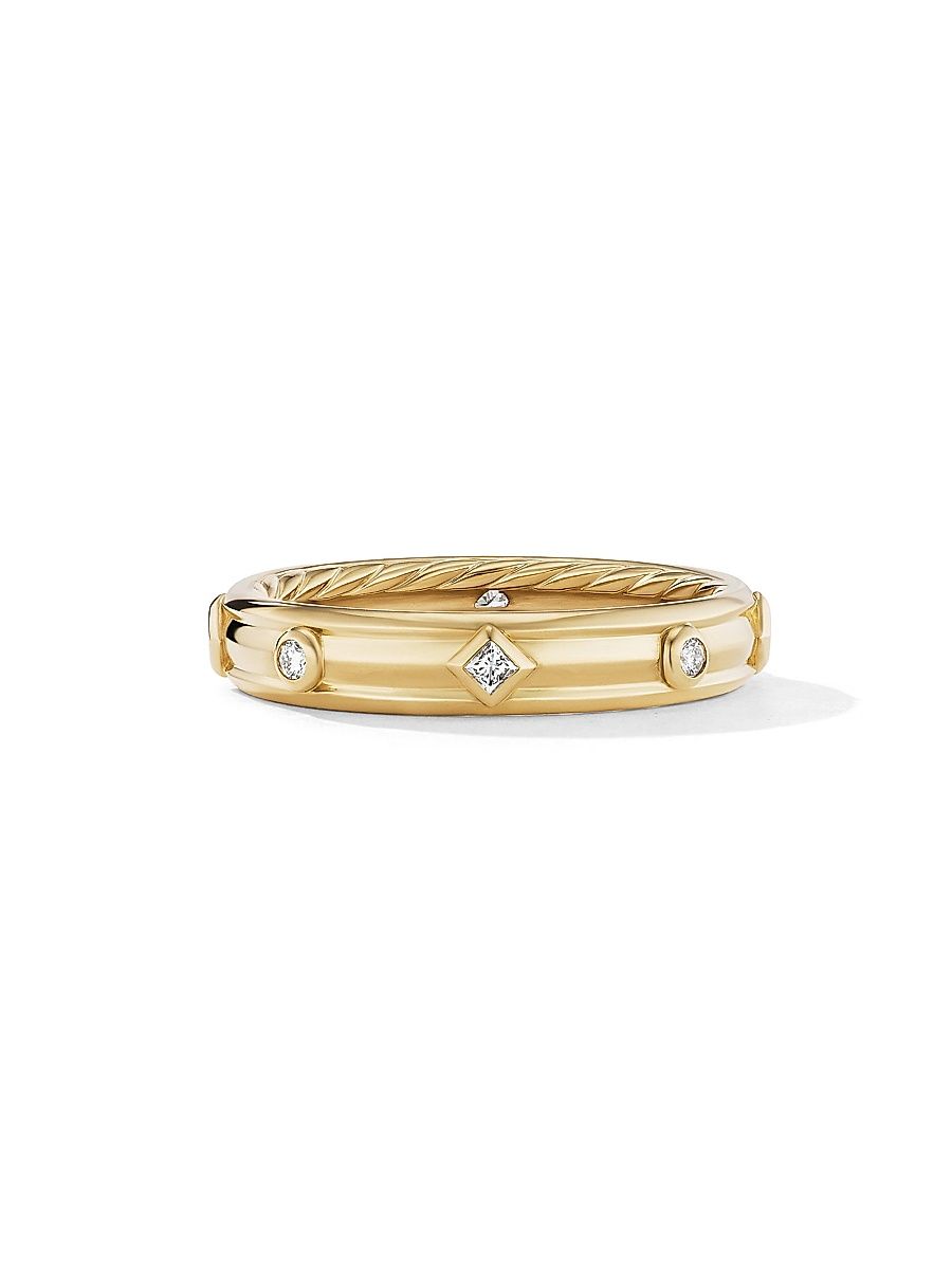 Women's Modern Renaissance Band Ring In 18K Yellow Gold - Gold - Size 9