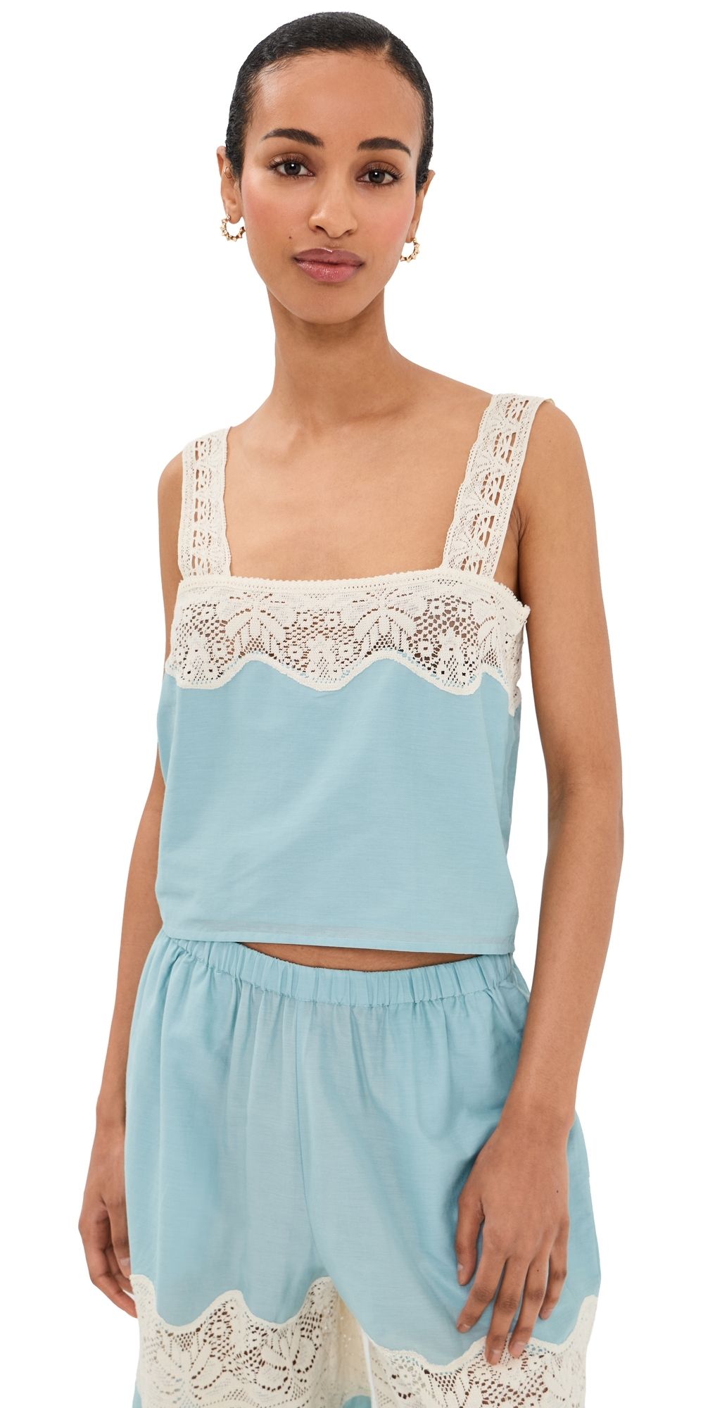 Alix of Bohemia Mia Sky Prima Lace Top Light Blue XL