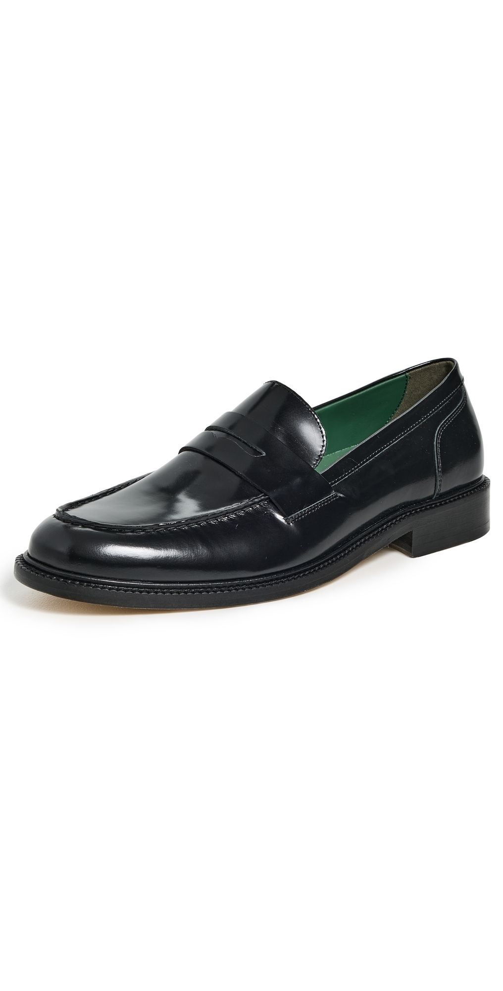 Vinny's Townee Penny Loafers Black Polido Leather 46
