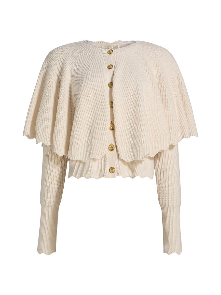 Women's Daelyn Wool-Cashmere Cardigan - Champagne - Size Medium