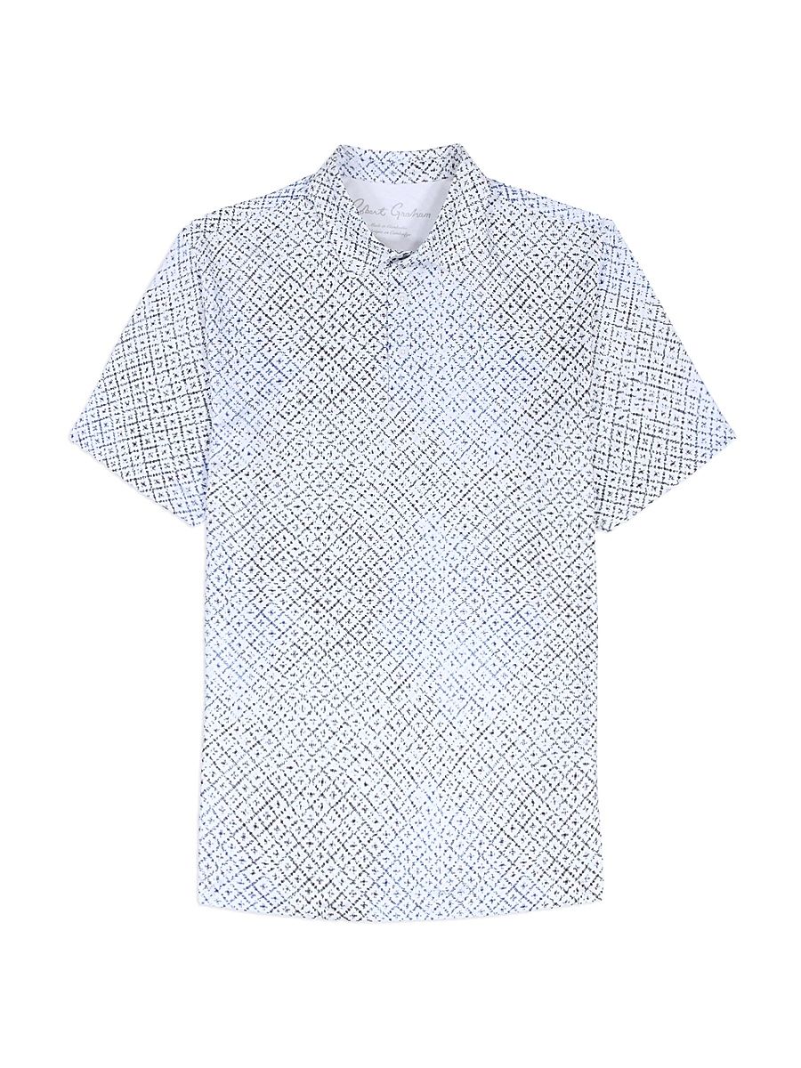 Men's Dalby Geometric Knit Polo Shirt - White - Size XXXL
