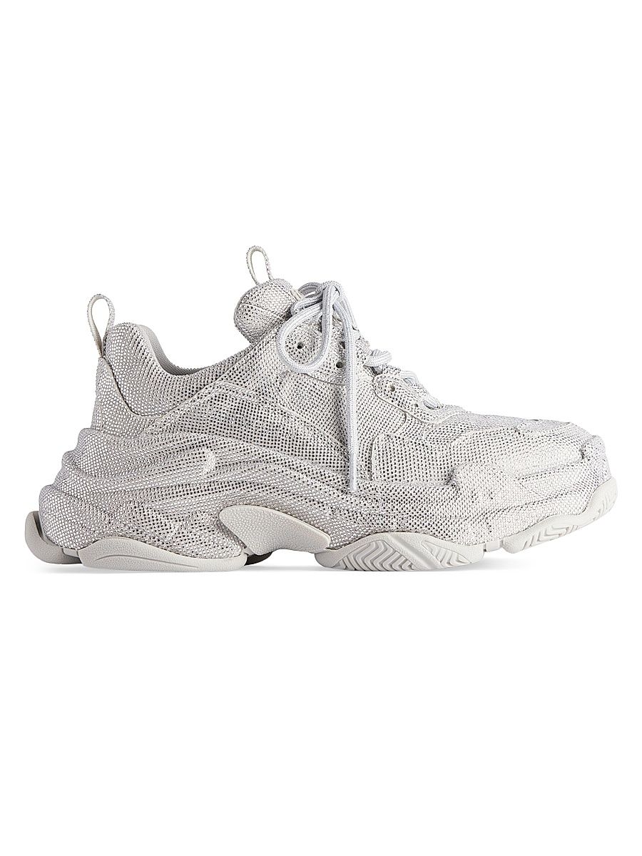 Men's Triple S Sneakers with Rhinestones - Light Grey - Size 14