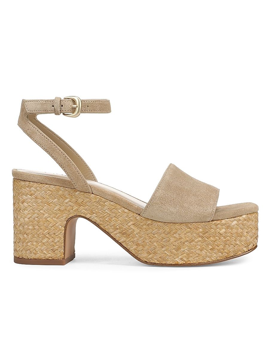 Women's Castella 42MM Suede Strappy Sandals - Wheat - Size 10