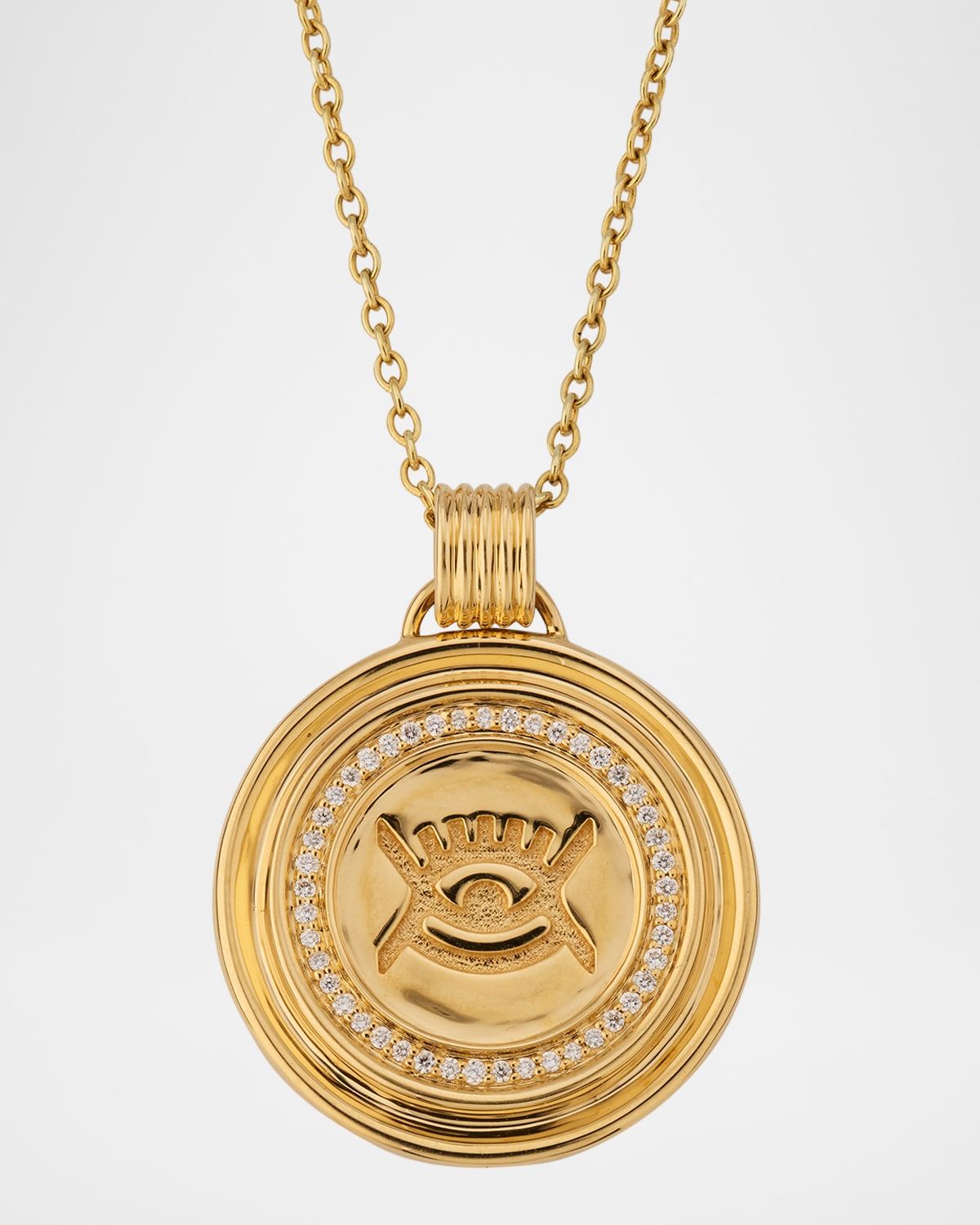 18K Sagesse Vidi Pave Diamond Medallion Necklace