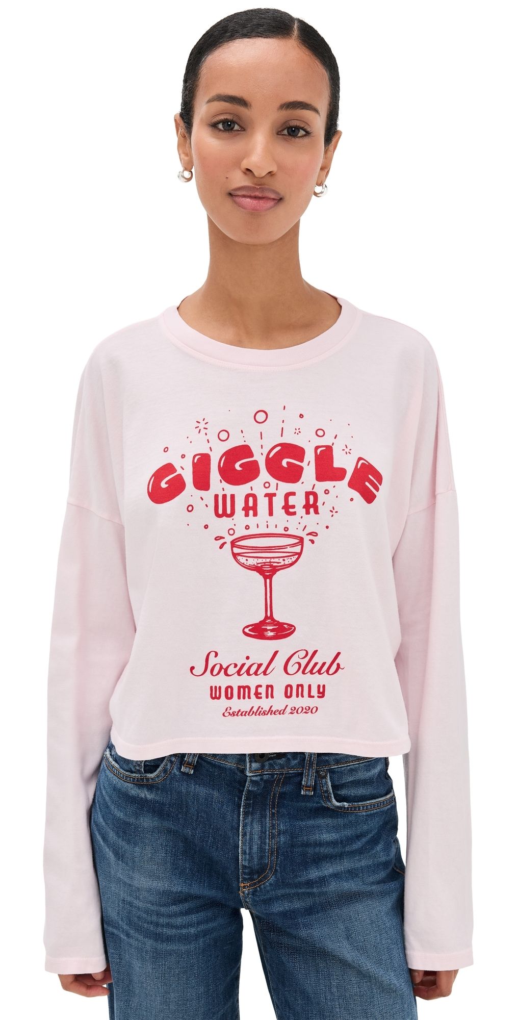 ASKK NY Crop Long Sleeve Tee Giggle Water M