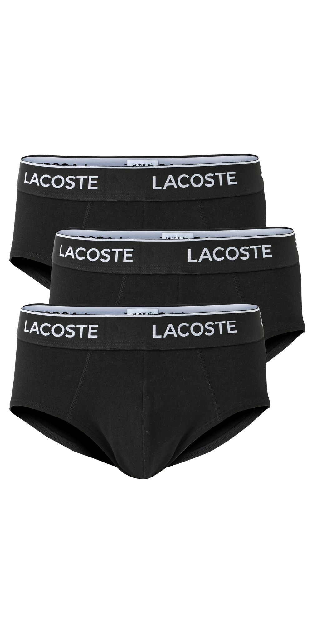 Lacoste Cotton Stretch Jersey Briefs 3 Pack Black M