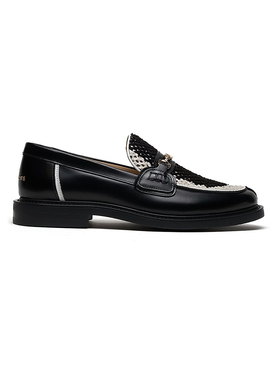 Men's Rugby Degradé Leather Loafers - Black - Size 9