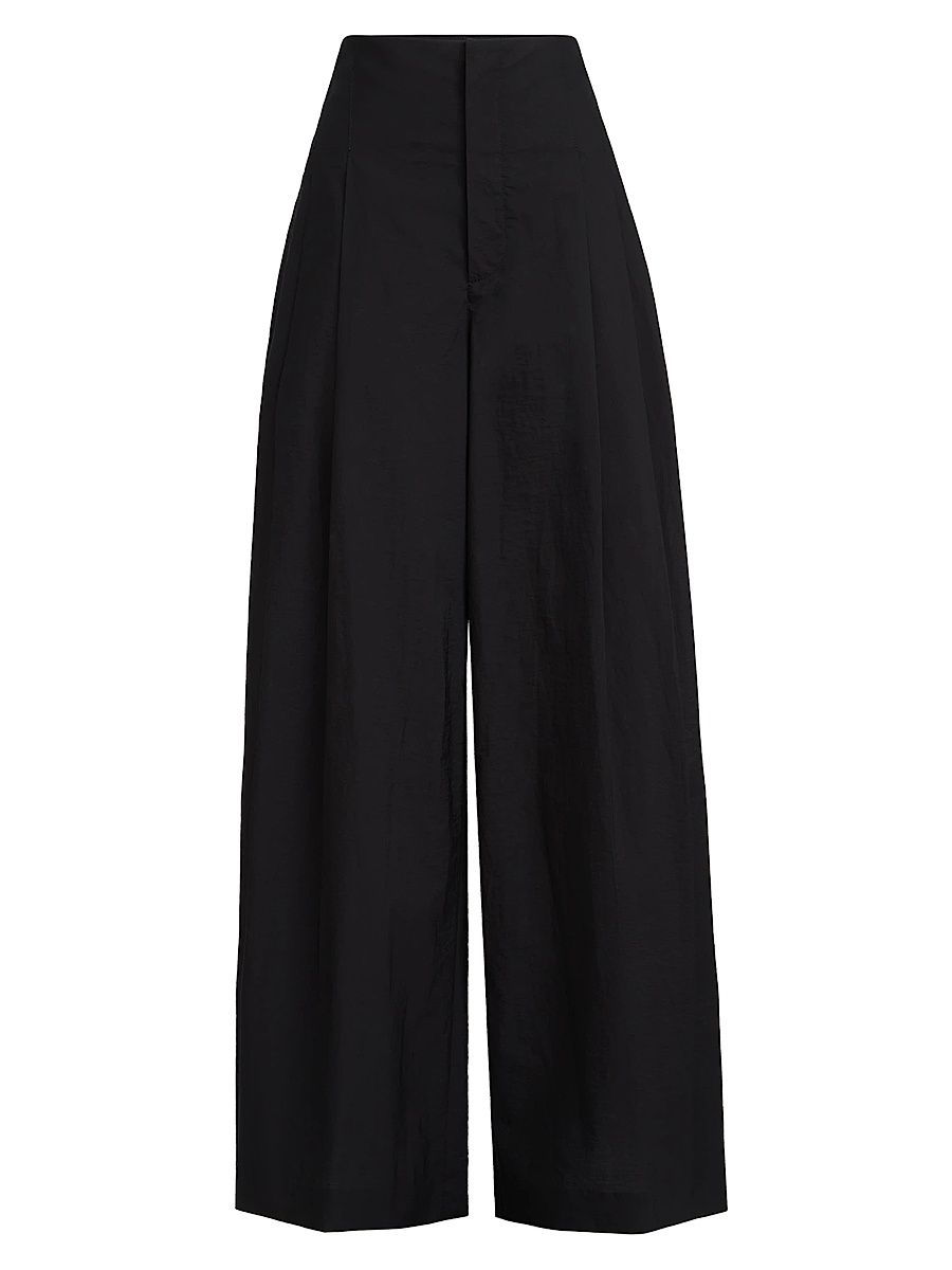 Women's Techno Cotton Poplin Maxi Trousers - Black - Size 00