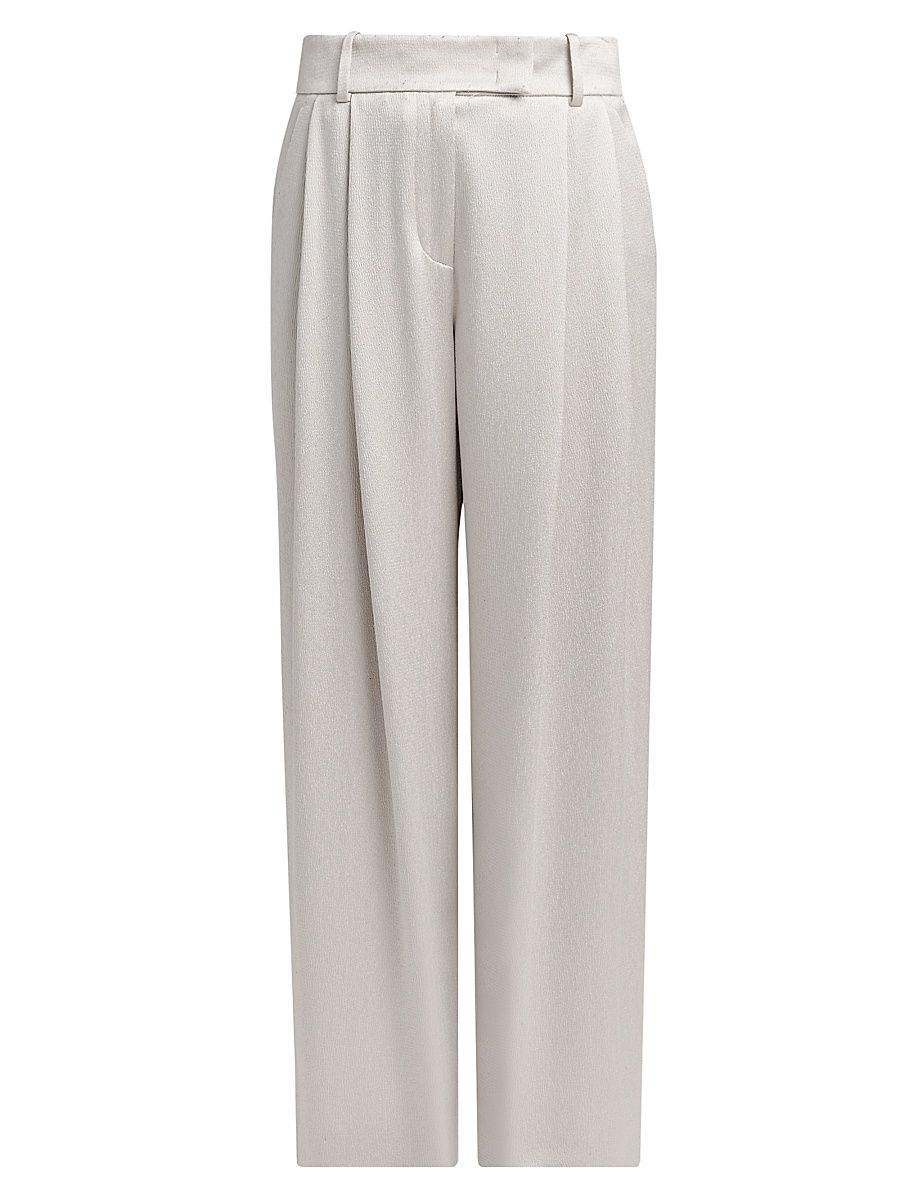 Women's Pleasted Mid-Rise Trousers - Antarctica - Size 16