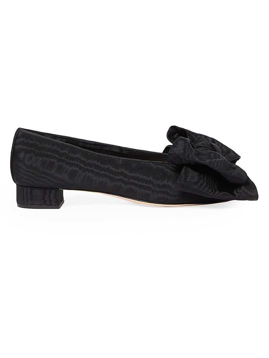 Women's Noa Moiré Bow Flats - Black - Size 5