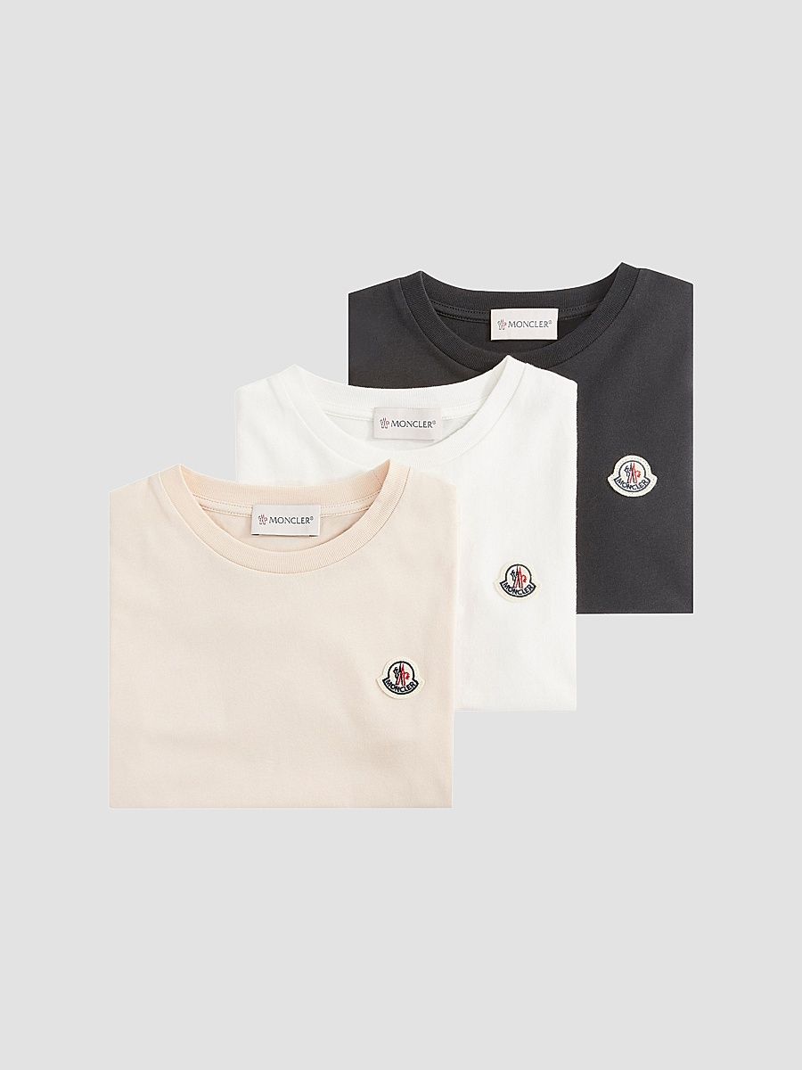 Little Girl's & Girl's Crew-Neck T-Shirt in Cotton - Black White Beige - Size 14