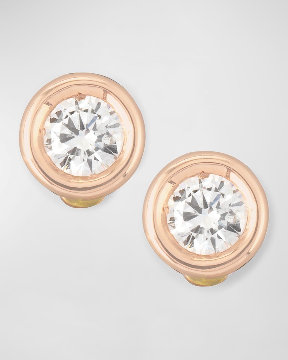 18k Gold Diamond Solitaire Stud Earrings