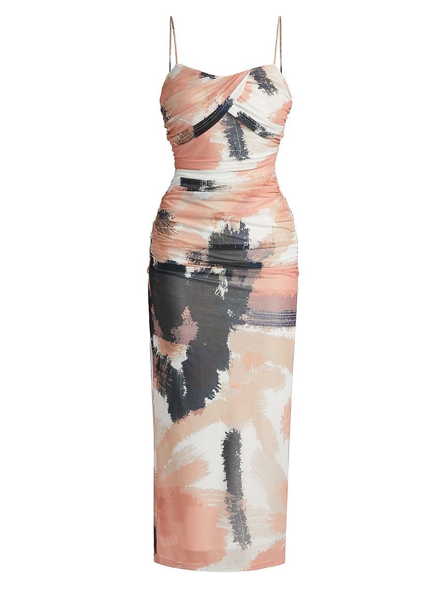 Women's Avni Printed Stretch Midi-Dress - Pearl Dahlia - Size 12