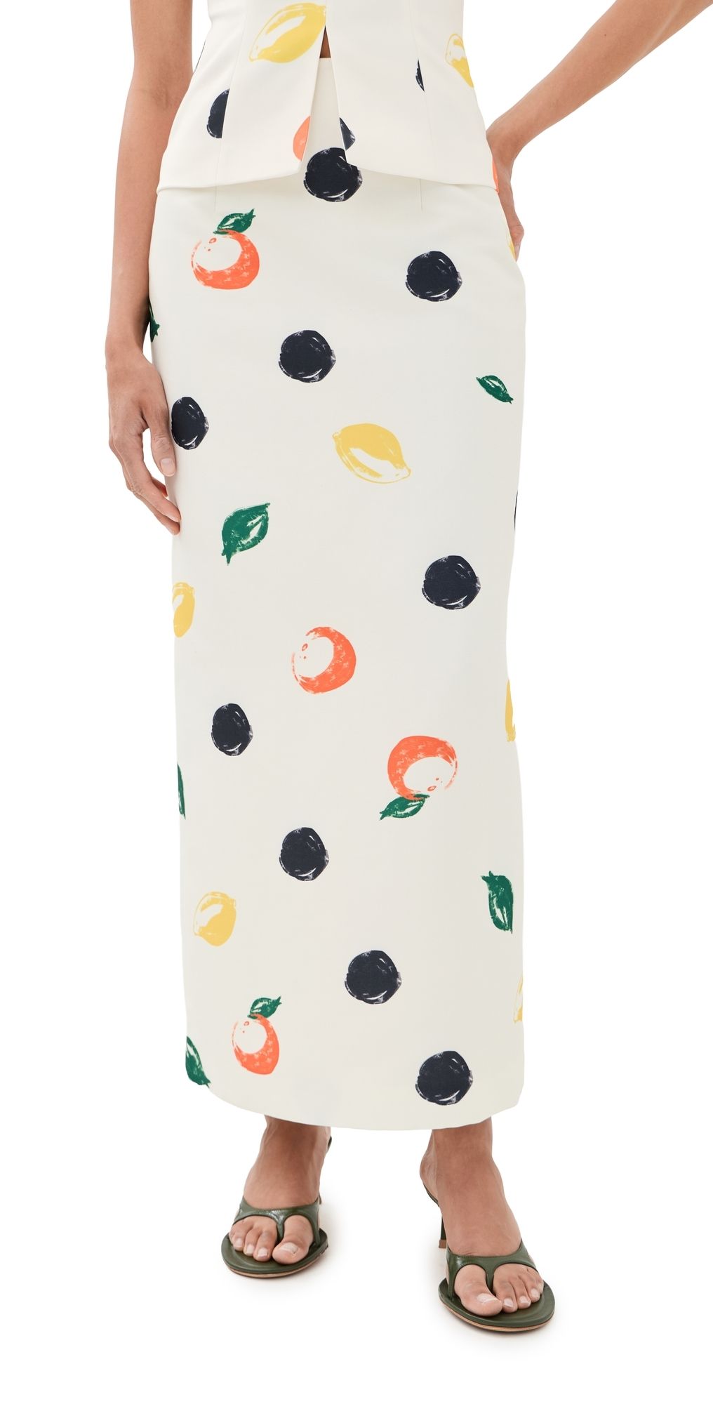 Leo Lin Quinn Maxi Skirt Citrus Spots 6