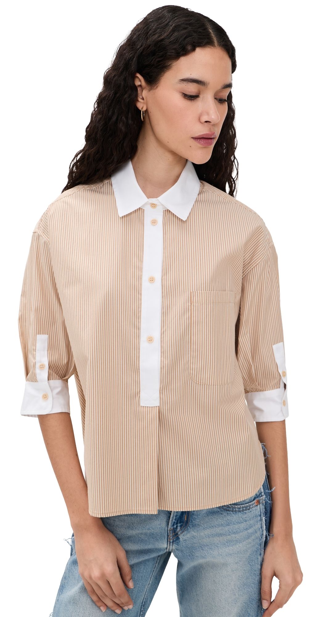Jamie Haller The Honey Stripe Popover Honey Stripe S
